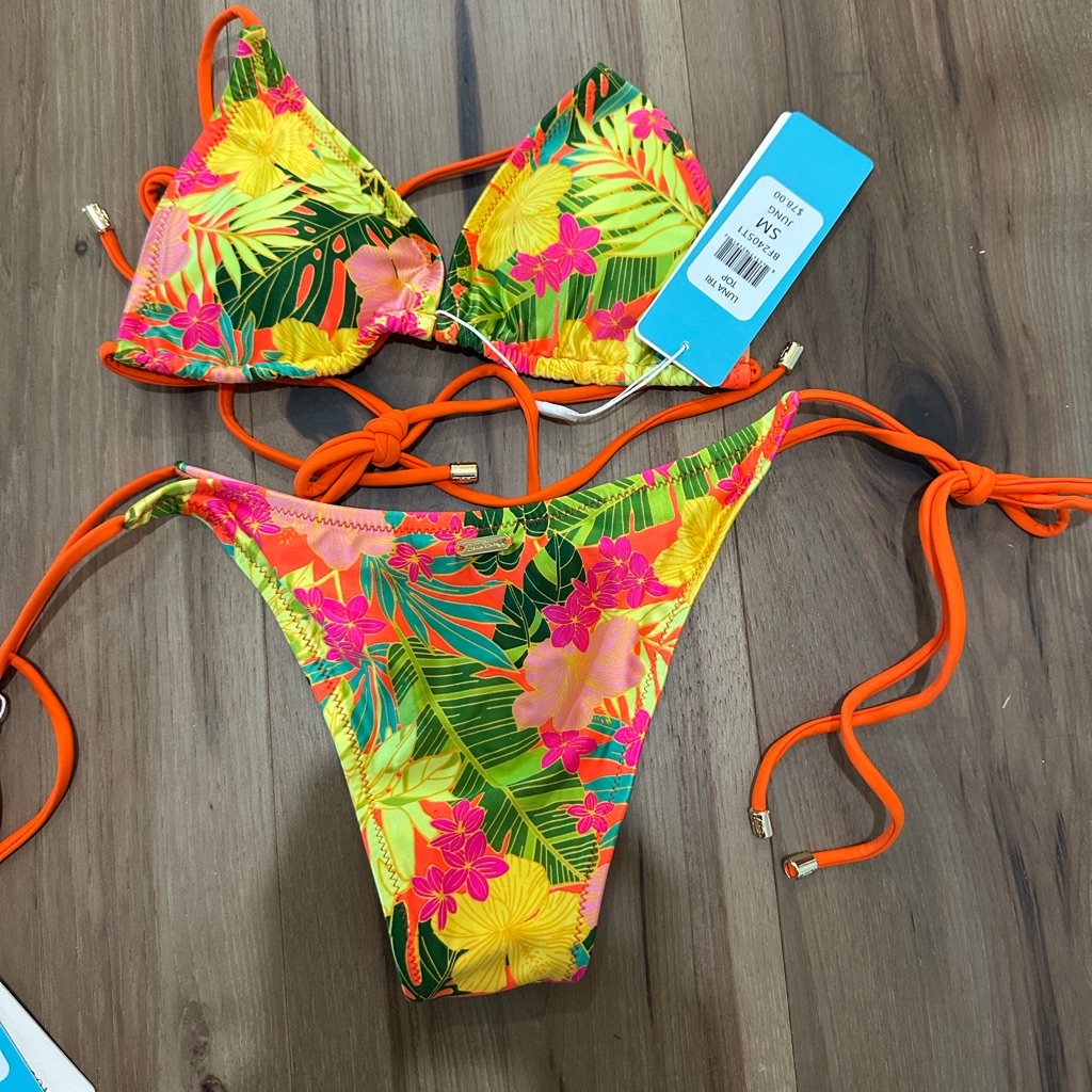 Beach Bunny Tropical Floral Bikini - Orange And Yellow